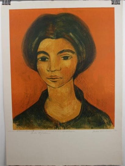 MINAUX André (1923-1986) 
Portrait de femme
Lithographie...