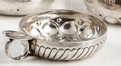 TASSE à VIN en argent 950°/oo gravée 