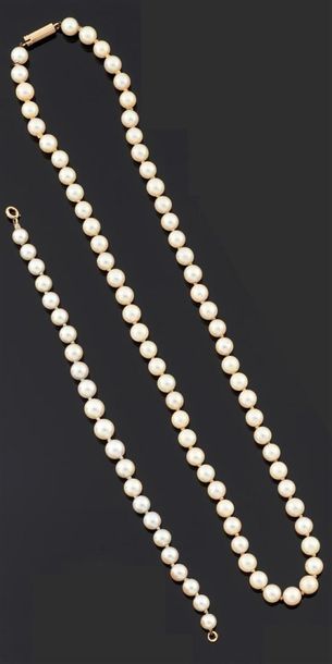 LOT de perles de culture comprenant : 
-...