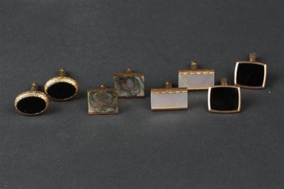 LOT de quatre paires de boutons de manchette...