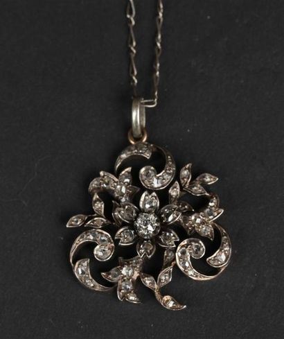 COLLIER articulé en argent 925°/oo retenant...