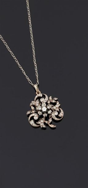 COLLIER articulé en argent 925°/oo retenant...
