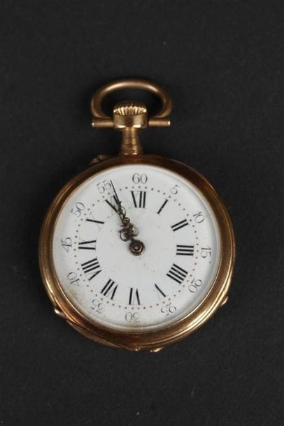 MONTRE DE COL en or jaune 750°/oo, cadran...