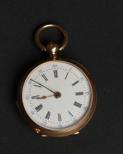 MONTRE DE COL en or jaune 750°/oo, le fond...