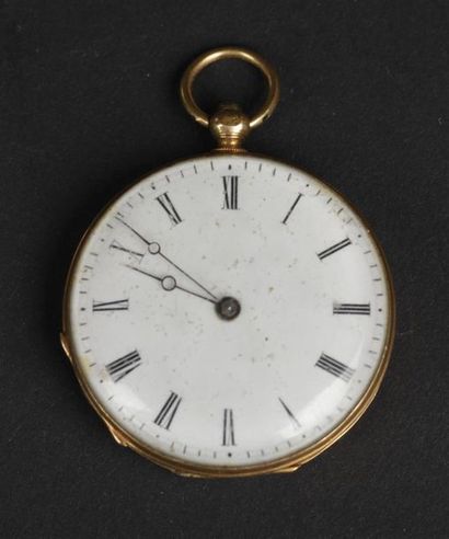 MONTRE de dame en or jaune 750°/oo, le fond...