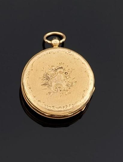 MONTRE de dame en or jaune 750°/oo, le fond...