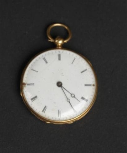 MONTRE de dame en or jaune 750°/oo, le fond...