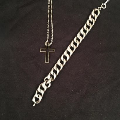 LOT comprenant : bracelet articulé en argent,...