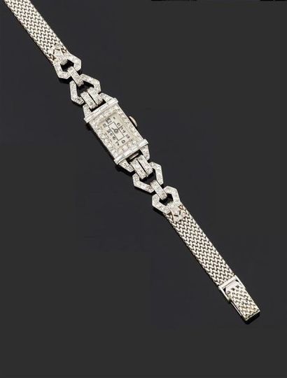 MONTRE bracelet de dame en or gris 750°/oo...