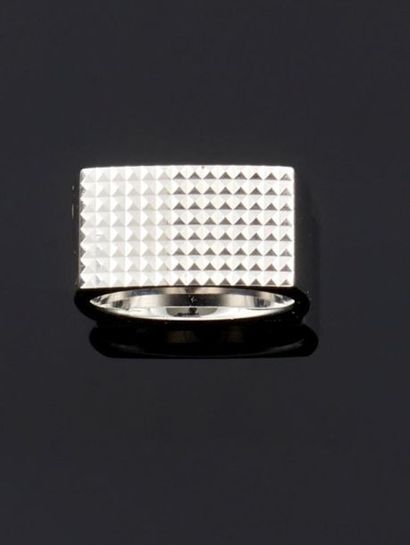 BAGUE chevalière en argent 925°/oo uni et...