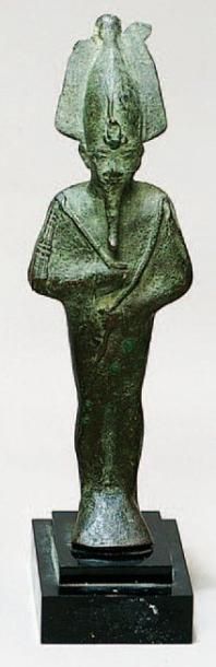 OSIRIS en bronze à patine rouge et verte...