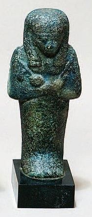 OUSHEBTI en fritte émaillée. Egypte Troisième...