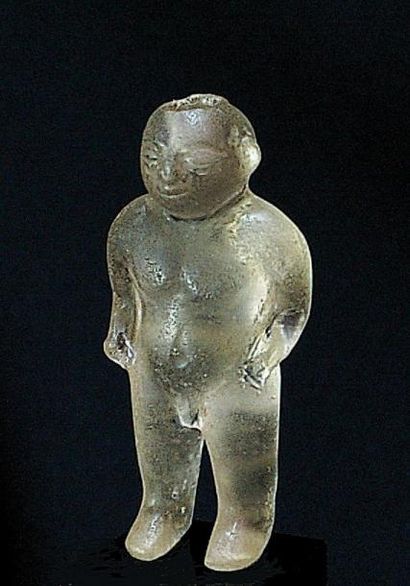 FIGURINE EN CRISTAL DE ROCHE Enfant nu coiffée...