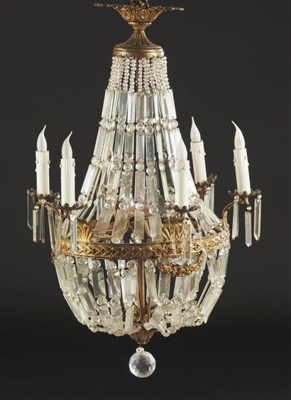 LUSTRE dit Montgolfière à huit bras de lumière...
