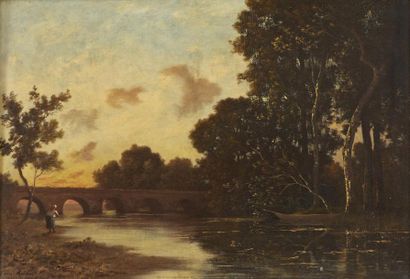 Léon RICHET (1877-1968)
Paysage au pont
Huile...