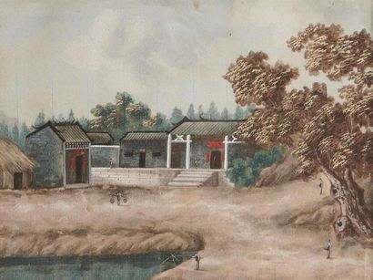 CHINE, Canton - XIXe siècle
Ensemble de trois...