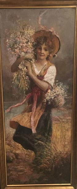 ECOLE ITALIENNE 
La cueilleuse de fleurs...