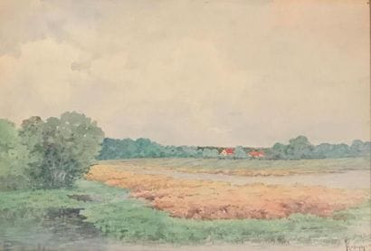 E.REDOYIN (XIX-XXe siècles) 
Paysages 
Deux...