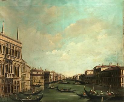 ECOLE ITALIENNE 
Vue du grand canal à Venise...