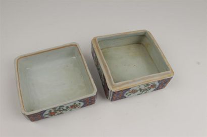 CHINE, XIXe 
Boite couverte en porcelaine...