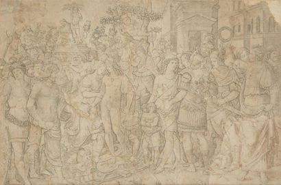 Scène mythologique 
Gravure 
32 x 48 cm 
Accidents,...