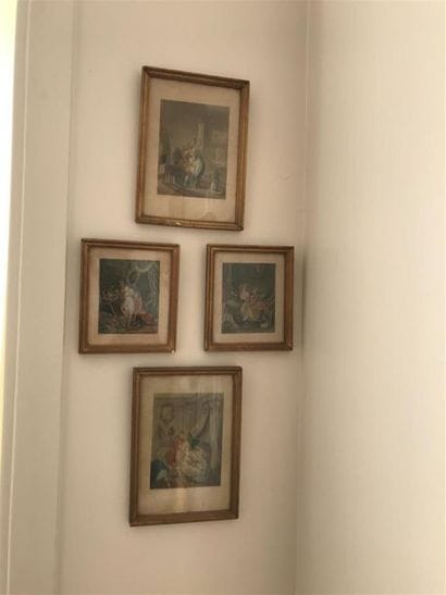 ENSEMBLE de gravures sous verre, comprenant...