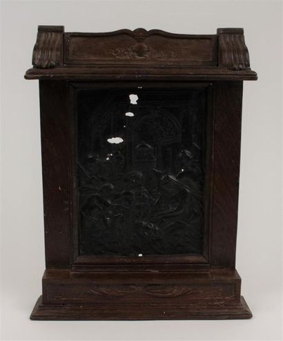 PLAQUE en cuivre présentant La nativité dans...