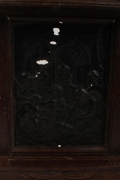 PLAQUE en cuivre présentant La nativité dans...
