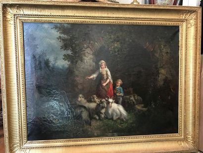 ECOLE FRANCAISE du XIXe siècle
Bergère et...