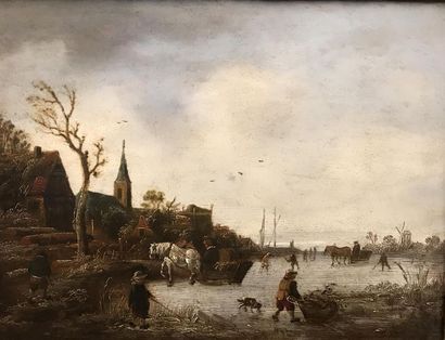 ECOLE HOLLANDAISE du XIXe siècle 
Paysage...