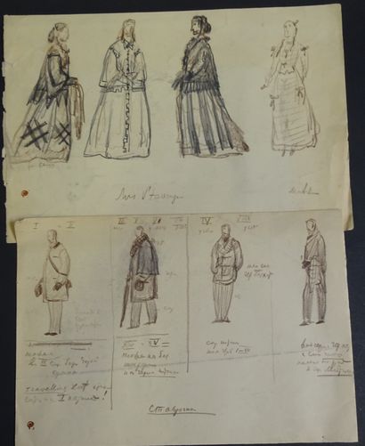 DOBOUJINSKY MISLAV. 6 études de costumes,...