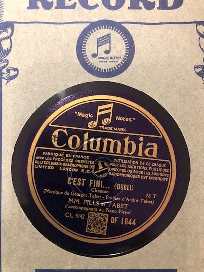 Lot de 20 disques 78 tours dans leurs pochettes...