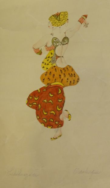 BAKST LEON. Pochoir pour un ballet russe,...