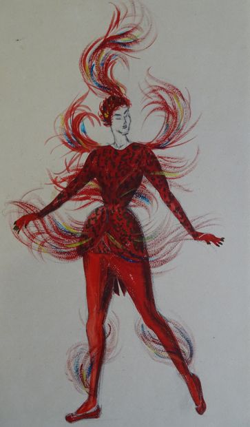 BALLET. « Danseuse au costume enflammé