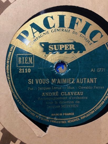 Lot de 20 disques 78 tours dans leurs pochettes...