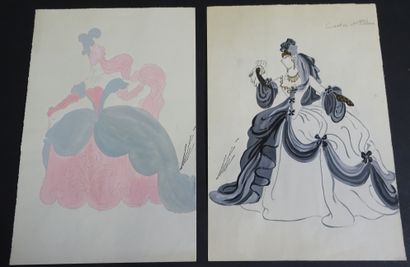 ERTE. 2 Gouaches pour le ballet 
