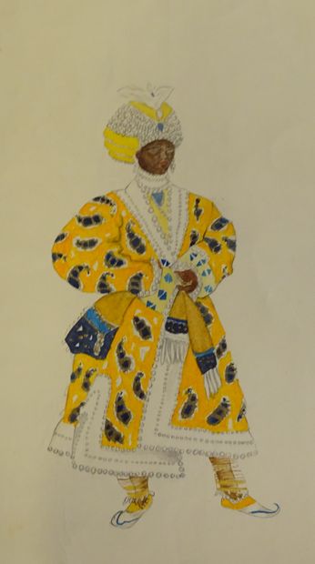 BAKST LEON. Pochoir pour un ballet russe,...