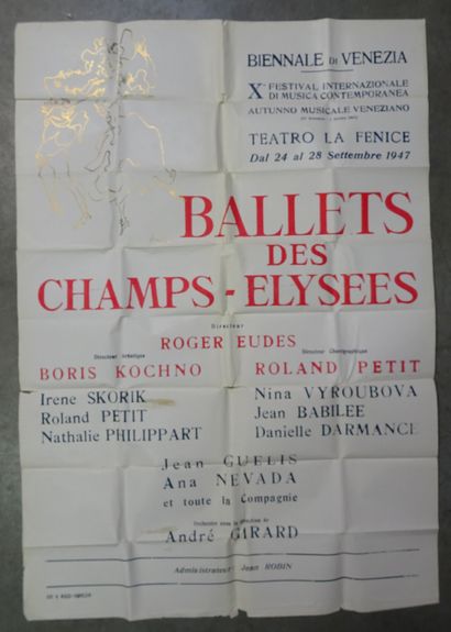 BALLETS DES CHAMPS ELYSÉES. Rarissime affiche...
