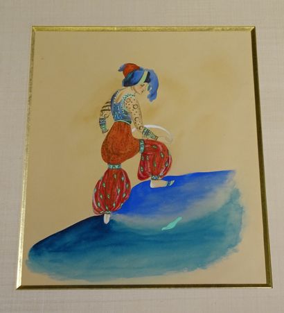 LÉON BAKST. Pochoir gouaché réalisé pour...