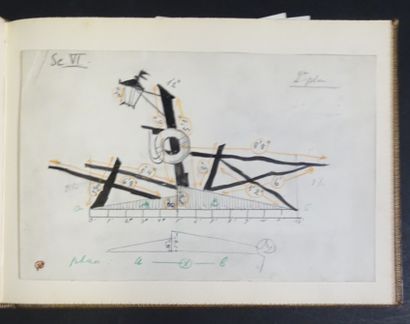 DOBOUJINSKY MISLAV. Album de 30 gouaches,...