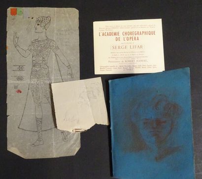 Ensemble de 4 dessins à identifier autour...
