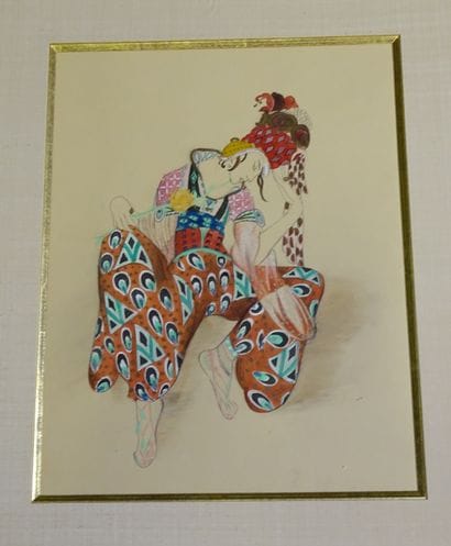 LÉON BAKST. Pochoir gouaché réalisé pour...