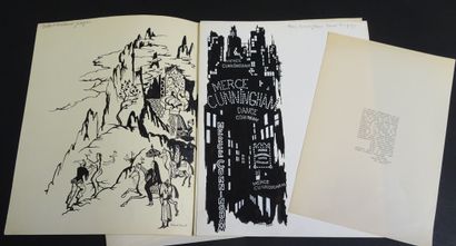 MICHEL BRUNET. Ensemble de gouaches et encres...