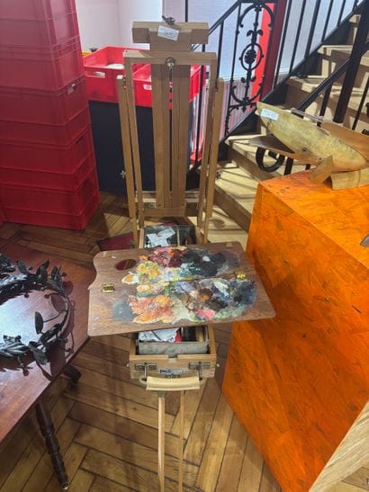 Chevalet de peintre portatif avec boite de...