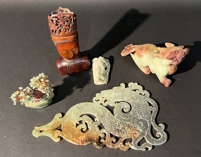 CHINE : Collection d'objets ancien en pierre...