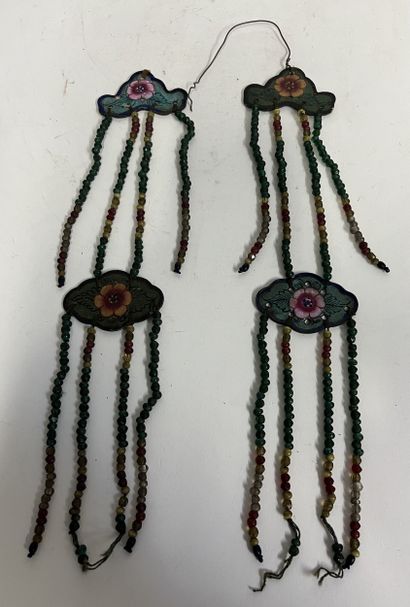 CHINE - Vers 1900 - Pendentif en émail avec...