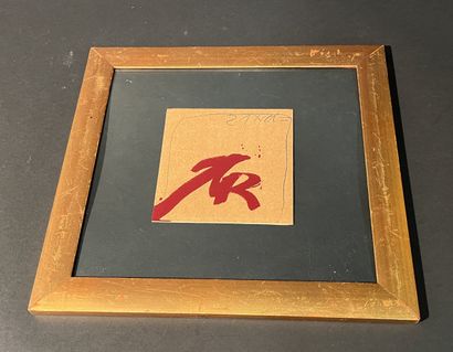 TAPIES ANTONI. Lithographie . 15 x 17 cm....