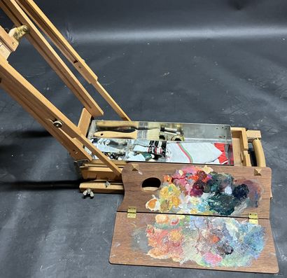 Chevalet de peintre portatif avec boite de...