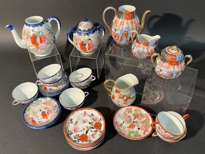 JAPON : Différents service à thé en porcelaine...