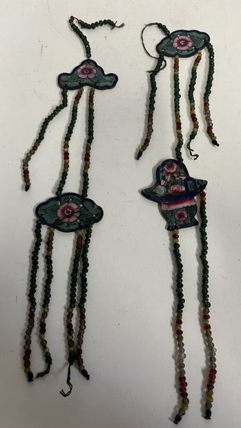 CHINE - Vers 1900 - Pendentif en émail avec...